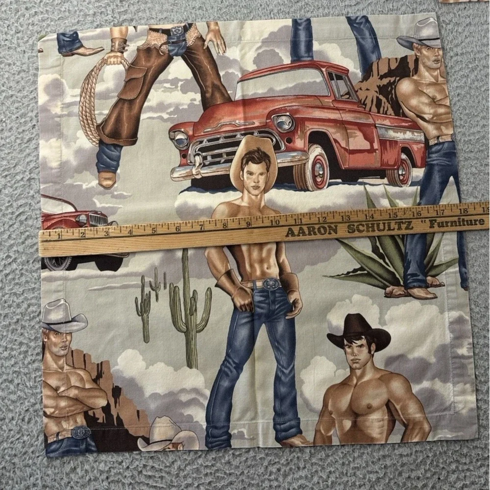 Vintage Alexander Henry Wranglers Pin-Ups Cloth‎ Napkins